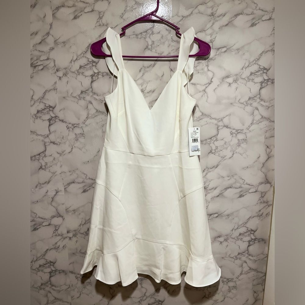 Aidan Mattox IVORY Crepe Cocktail Dress - Picture 4 of 9